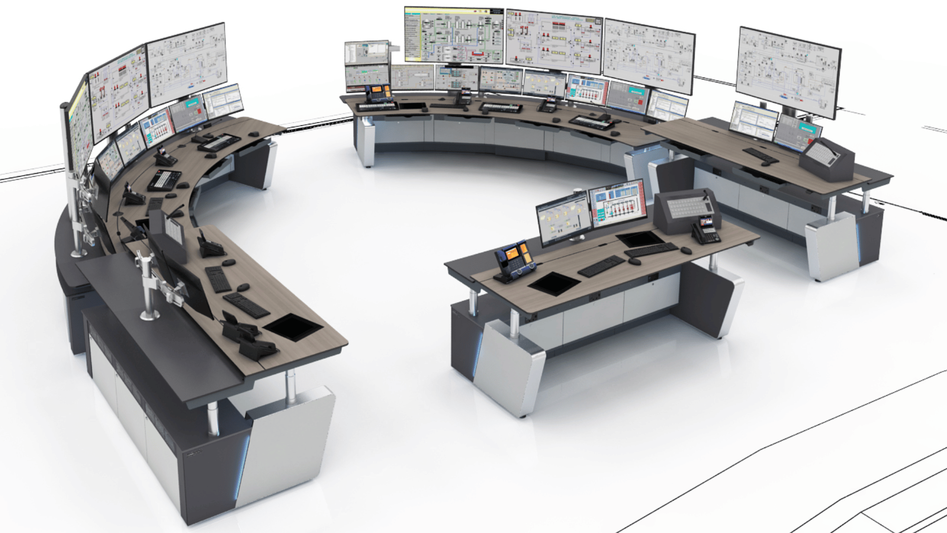 Control Room Ergonomic Furniture - Alberta Malta